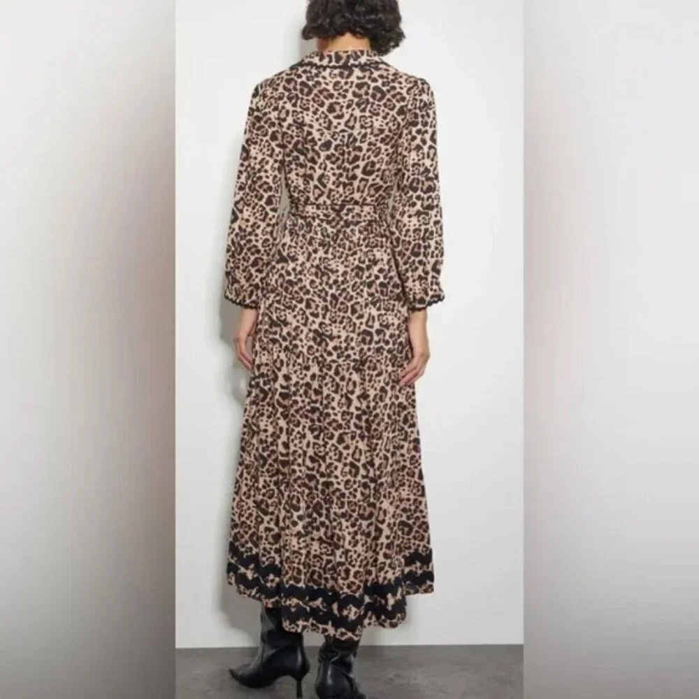 Monsoon Lola leopard print maxi dress brown - Picture 7 of 9